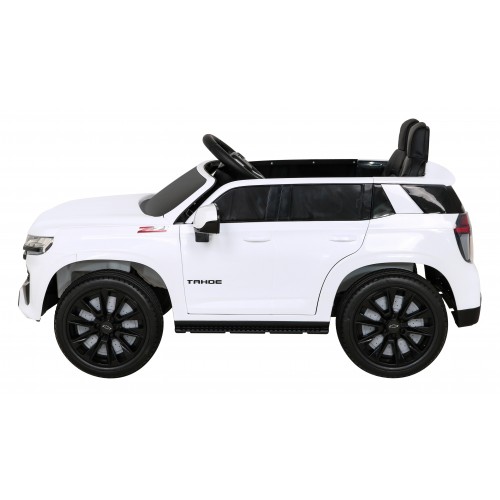 Chevrolet Tahoe Elektrické autíčko pre deti Biele + Ovládač + EVA + Rádio MP3 + LED