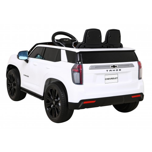 Chevrolet Tahoe Elektrické autíčko pre deti Biele + Ovládač + EVA + Rádio MP3 + LED
