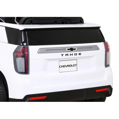 Chevrolet Tahoe Elektrické autíčko pre deti Biele + Ovládač + EVA + Rádio MP3 + LED