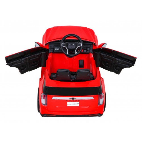 Chevrolet Tahoe Elektrické autíčko pre deti Červené + Ovládač + EVA + Rádio MP3 + LED