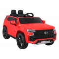 Chevrolet Tahoe Elektrické autíčko pre deti Červené + Ovládač + EVA + Rádio MP3 + LED
