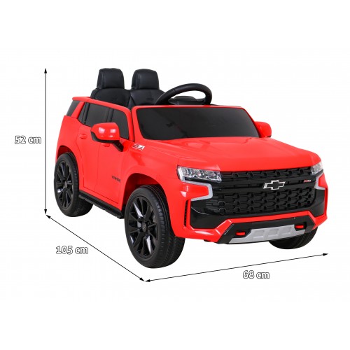 Chevrolet Tahoe Elektrické autíčko pre deti Červené + Ovládač + EVA + Rádio MP3 + LED