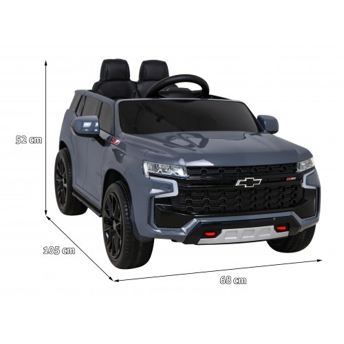 Chevrolet Tahoe Elektrické autíčko pre deti Šedé + Ovládač + EVA + Rádio MP3 + LED