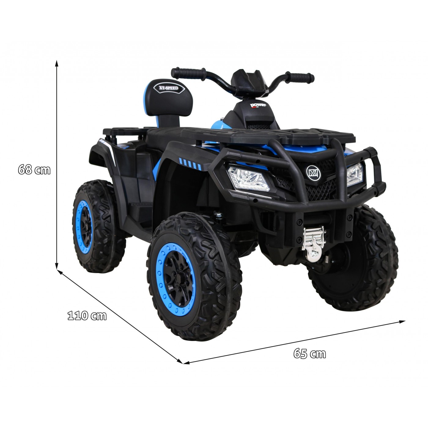 Quad XT-Speed pre deti Modrý + Pohon 4x4 + EVA + Pomalý štart + Rádio MP3 + LED