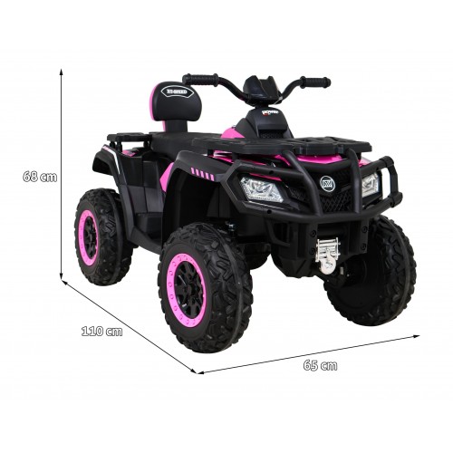 Quad XT-Speed pre deti Ružový + Pohon 4x4 + EVA + Pomalý štart + Rádio MP3 + LED