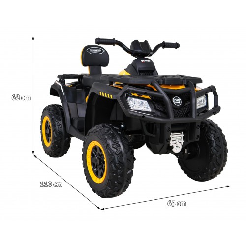 Quad XT-Speed pre deti Žltý + Pohon 4x4 + EVA + Pomalý štart + Rádio MP3 + LED
