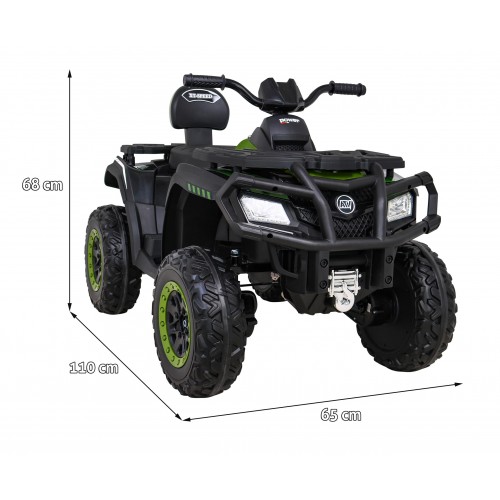 Quad XT-Speed pre deti Zelený + Pohon 4x4 + EVA + Pomalý štart + Rádio MP3 + LED