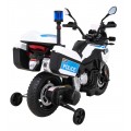 Policajná motorka BMW F850 GS na batériu pre deti + Pomocné kolieska + Sirena + Svetlá + 2 kufre + Pomalý štart