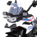 Motorka BMW F850 GS na batériu pre deti Biely + Pomocné kolieska + Audio LED + Pomalý štart + EVA