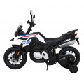 Motorka BMW F850 GS na batériu pre deti Biely + Pomocné kolieska + Audio LED + Pomalý štart + EVA