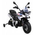 Motorka BMW F850 GS na batériu pre deti Biely + Pomocné kolieska + Audio LED + Pomalý štart + EVA