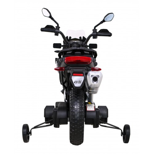 Motorka BMW F850 GS na batériu pre deti Biely + Pomocné kolieska + Audio LED + Pomalý štart + EVA