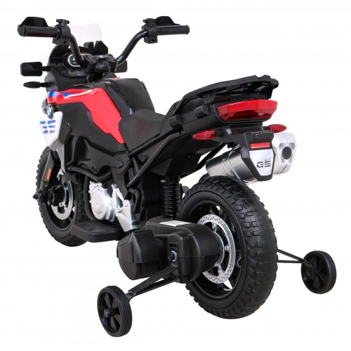 Motorka BMW F850 GS na batériu pre deti Červený + Pomocné kolieska + Audio LED + Pomalý štart + EVA