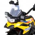 Motor BMW F850 GS na batériu pre deti Žltý + Pomocné kolieska + Audio LED + Pomalý štart + EVA