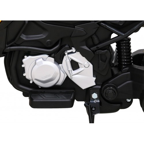 Motor BMW F850 GS na batériu pre deti Žltý + Pomocné kolieska + Audio LED + Pomalý štart + EVA