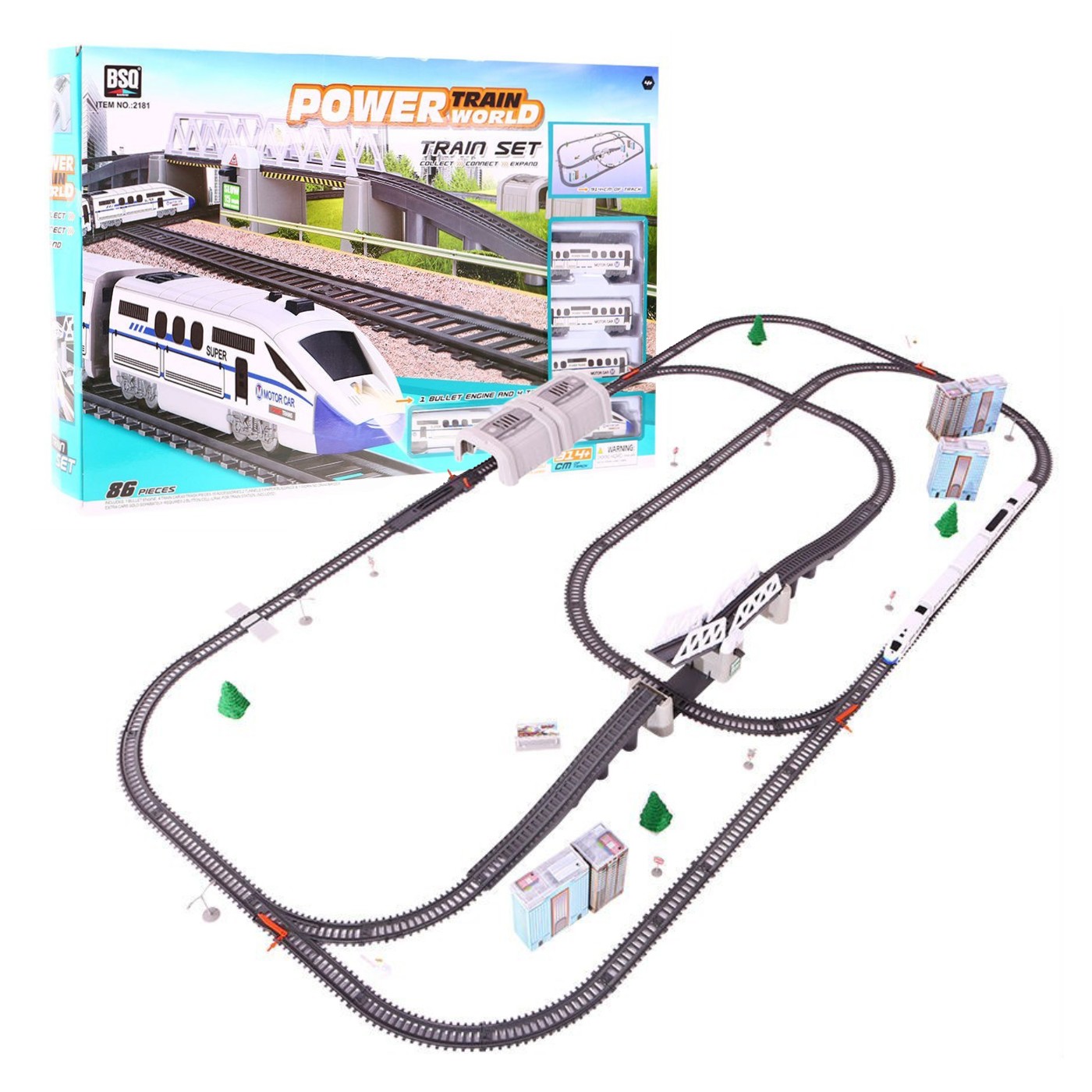 Obrovská Železnica pre deti 3+ Dlhé koľaje 914 cm + Vlak s vagónmi + Príslušenstvo