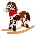 Škvrnitý detský hojdací koník deti + Interaktívne efekty + Plyš Drevo