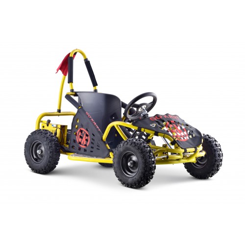 Motokára Fast Dragon na batériu Žltý 30km/h + Motor 1000W + Nafukovacie kolesá + Regulácia sedadla + Pásy