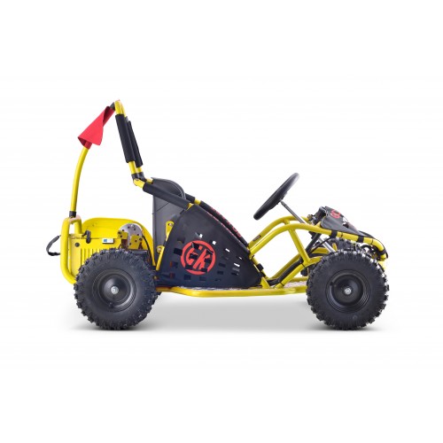 Motokára Fast Dragon na batériu Žltý 30km/h + Motor 1000W + Nafukovacie kolesá + Regulácia sedadla + Pásy