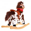 Škvrnitý detský hojdací koník deti + Interaktívne efekty + Plyš Drevo