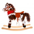 Škvrnitý detský hojdací koník deti + Interaktívne efekty + Plyš Drevo