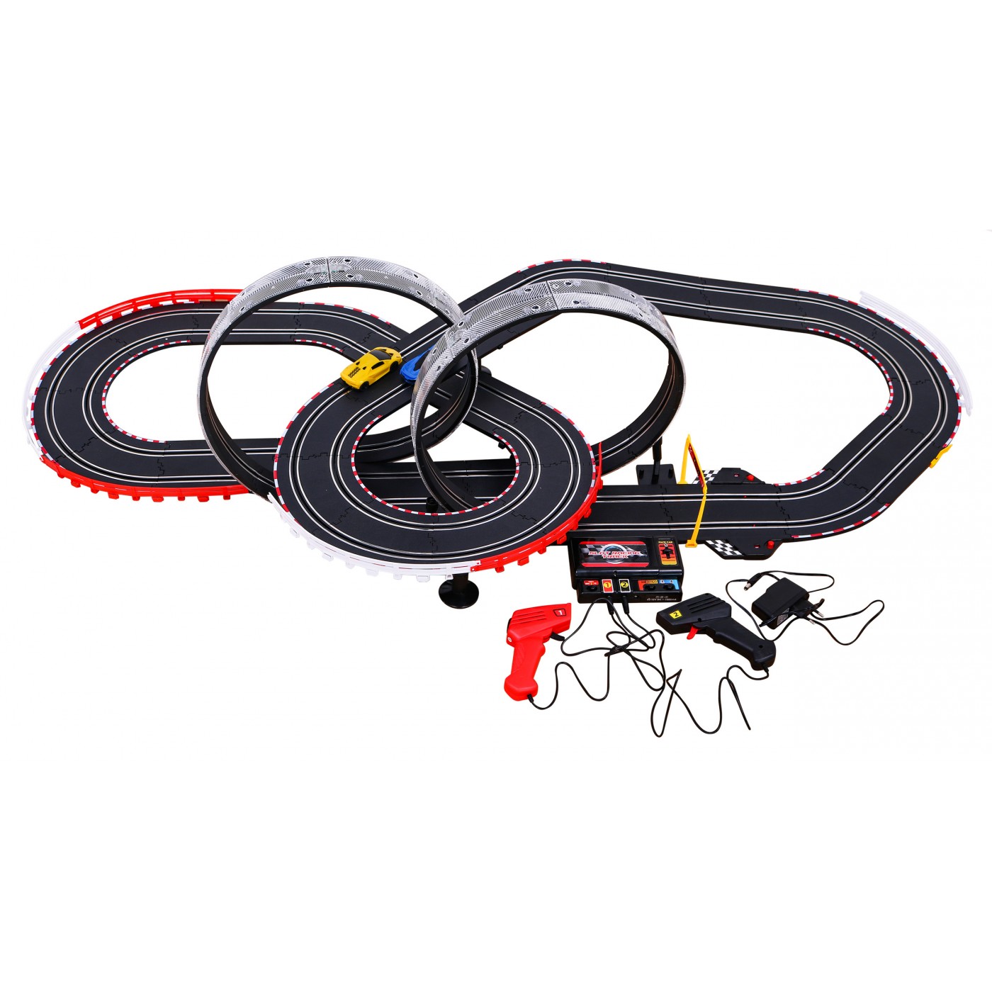 6-metrová pretekárska dráha pre deti 3-8 rokov + Svietiace slučky 360 + 2 autíčka + Počítadlo okruhov