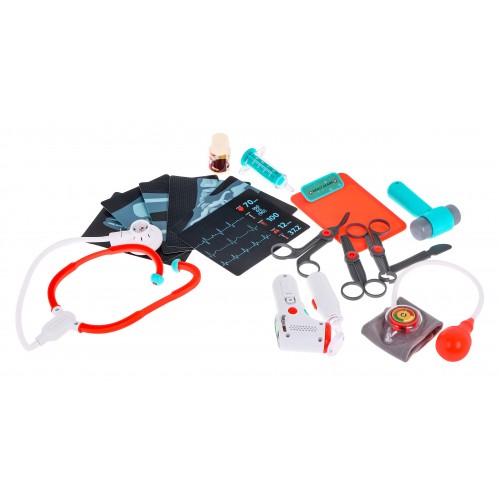 Lekársky vozík pre deti 3+ Interaktívne funkcie RTG EKG príslušenstvo 20+ ks.