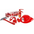 Hasičská sada pre deti 3+ Komplet 7 ks. + Hasičské auto + Prilba + Hasičský prístroj + Maska