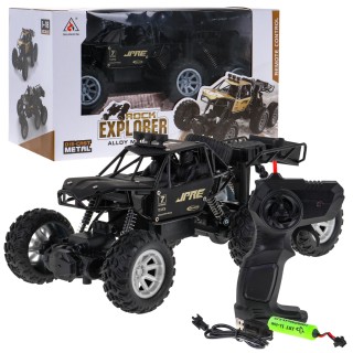 Kovový crawler Rock Explorer 4x4 pre deti 8+ Diaľkovo ovládaný 1:18 Gumové 6 kolies