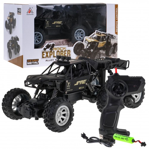 Kovový crawler Rock Explorer 4x4 pre deti 8+ Diaľkovo ovládaný 1:18 Gumové 6 kolies