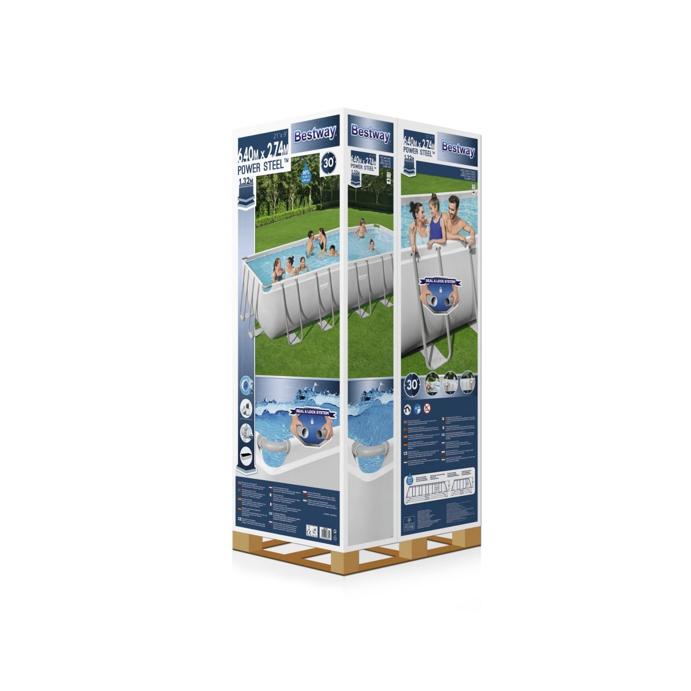 Bazén s konštrukciou Power Steel 6v1 BESTWAY 640x274x132cm 21x9FT + Piesková pumpa