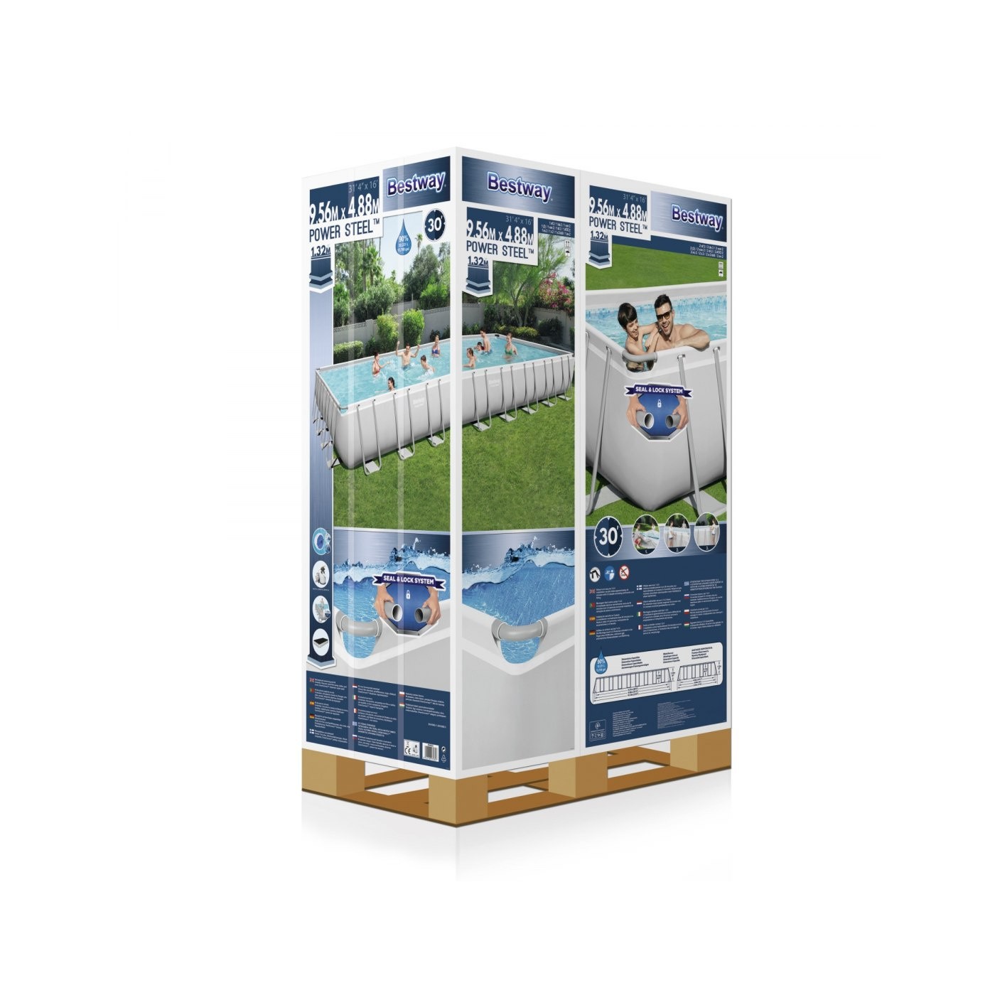Bazén s konštrukciou Power Steel 6v1 BESTWAY 956x488x132cm 31x16FT + Piesková pumpa