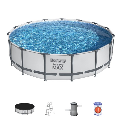 Bazén rámový Steel Pro MAX 457x107 15FT BESTWAY 5w1 + Čerpadlo + Rebrík + Kryt