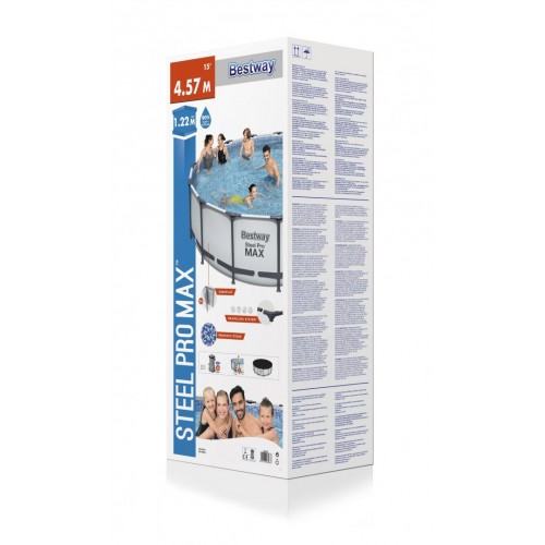 Bazén s konštrukciou Steel Pro MAX 5v1 BESTWAY 457x122cm 15FT + Pumpa Filter + Príslušenstvo
