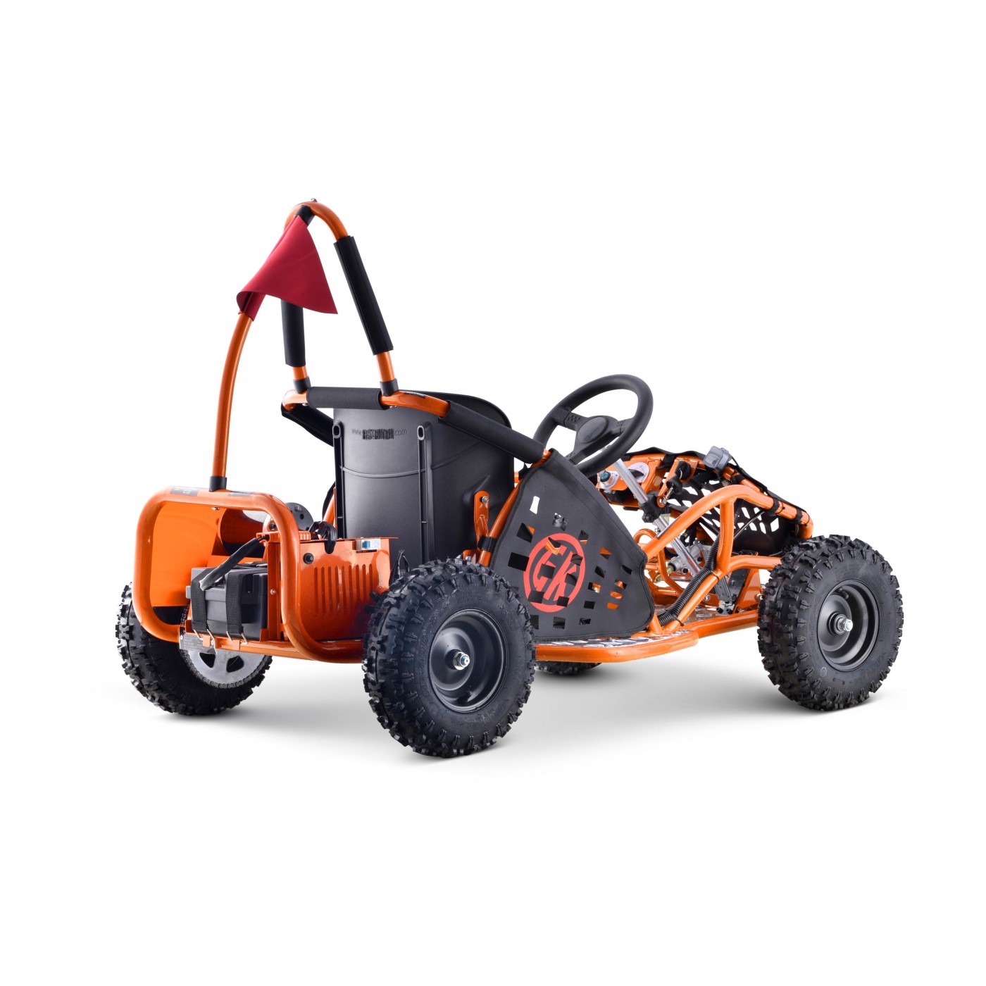 Motokára Fast Dragon na batériu Oranžová 30km/h + Motor 1000W + Nafukovacie kolesá + Regulácia sedadla + Pásy