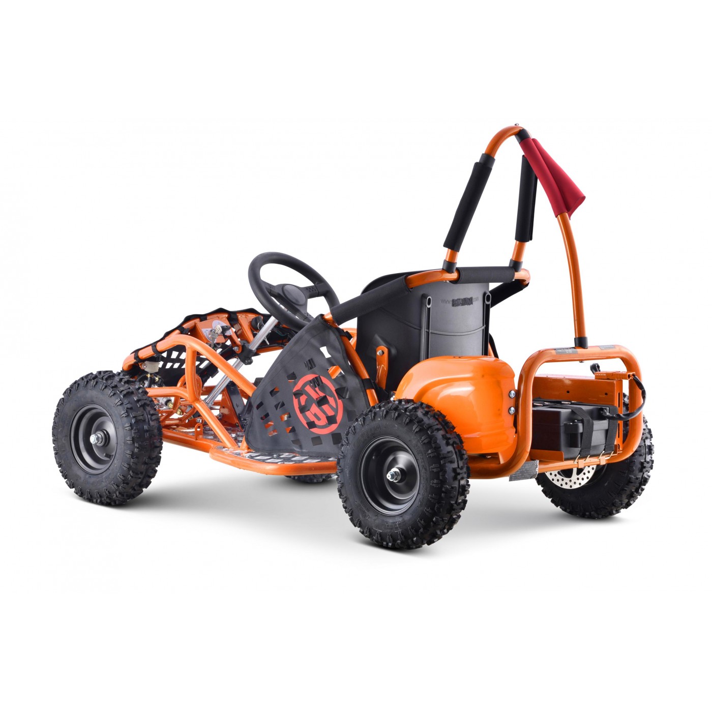 Motokára Fast Dragon na batériu Oranžová 30km/h + Motor 1000W + Nafukovacie kolesá + Regulácia sedadla + Pásy