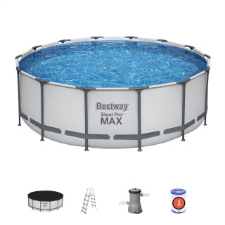 Bazén rámový Steel Pro MAX 427x122 Sivý 14FT BESTWAY 5w1 + Príslušenstvo
