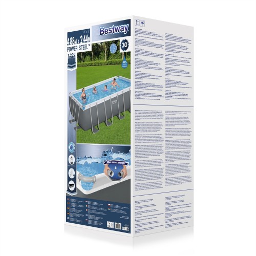 Bazén rámový Power Steel 488x244x122 16x8FT BESTWAY 6w1 + Pieskový filter