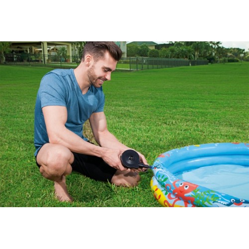 Nafukovací bazén 3v1 pre deti 122x20cm Morský BESTWAY + Plávacie koleso + Plážová lopta