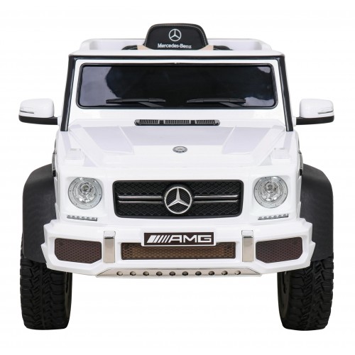 Mercedes G63 AMG Autíčko na batériu Biele + Ovládač + 6 kolies EVA + Pomalý štart + MP3 LED