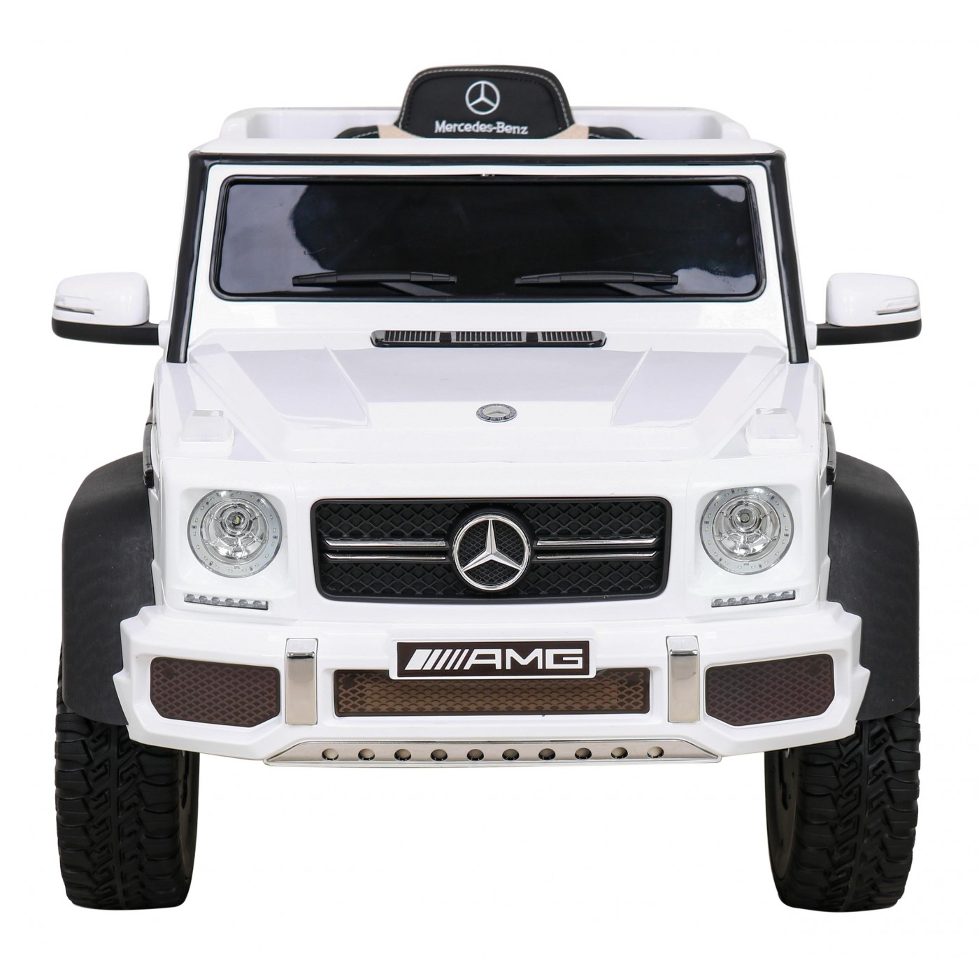 Mercedes G63 AMG Autíčko na batériu Biele + Ovládač + 6 kolies EVA + Pomalý štart + MP3 LED