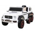 Mercedes G63 AMG Autíčko na batériu Biele + Ovládač + 6 kolies EVA + Pomalý štart + MP3 LED