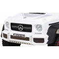 Mercedes G63 AMG Autíčko na batériu Biele + Ovládač + 6 kolies EVA + Pomalý štart + MP3 LED