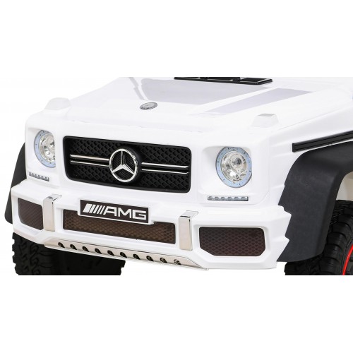 Mercedes G63 AMG Autíčko na batériu Biele + Ovládač + 6 kolies EVA + Pomalý štart + MP3 LED
