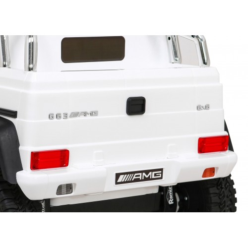 Mercedes G63 AMG Autíčko na batériu Biele + Ovládač + 6 kolies EVA + Pomalý štart + MP3 LED