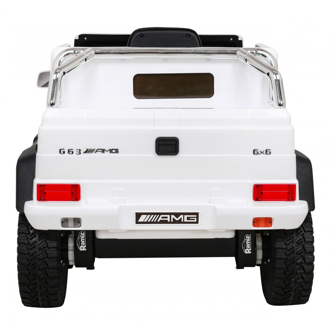 Mercedes G63 AMG Autíčko na batériu Biele + Ovládač + 6 kolies EVA + Pomalý štart + MP3 LED