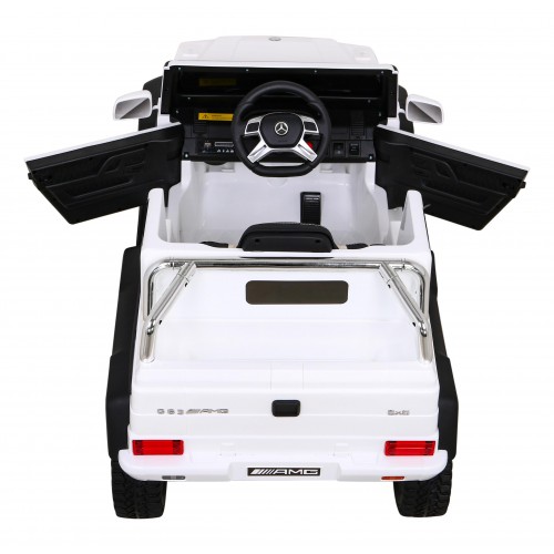 Mercedes G63 AMG Autíčko na batériu Biele + Ovládač + 6 kolies EVA + Pomalý štart + MP3 LED