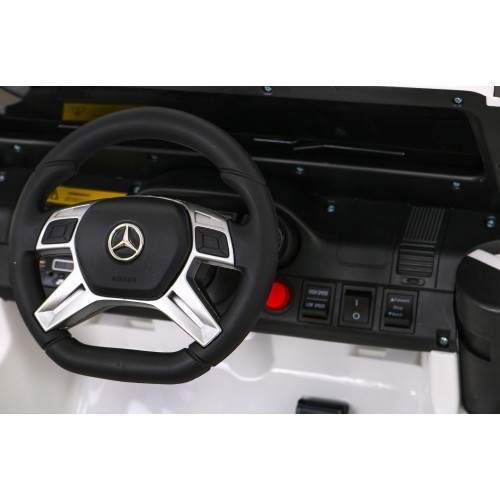 Mercedes G63 AMG Autíčko na batériu Biele + Ovládač + 6 kolies EVA + Pomalý štart + MP3 LED