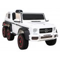 Mercedes G63 AMG Autíčko na batériu Biele + Ovládač + 6 kolies EVA + Pomalý štart + MP3 LED
