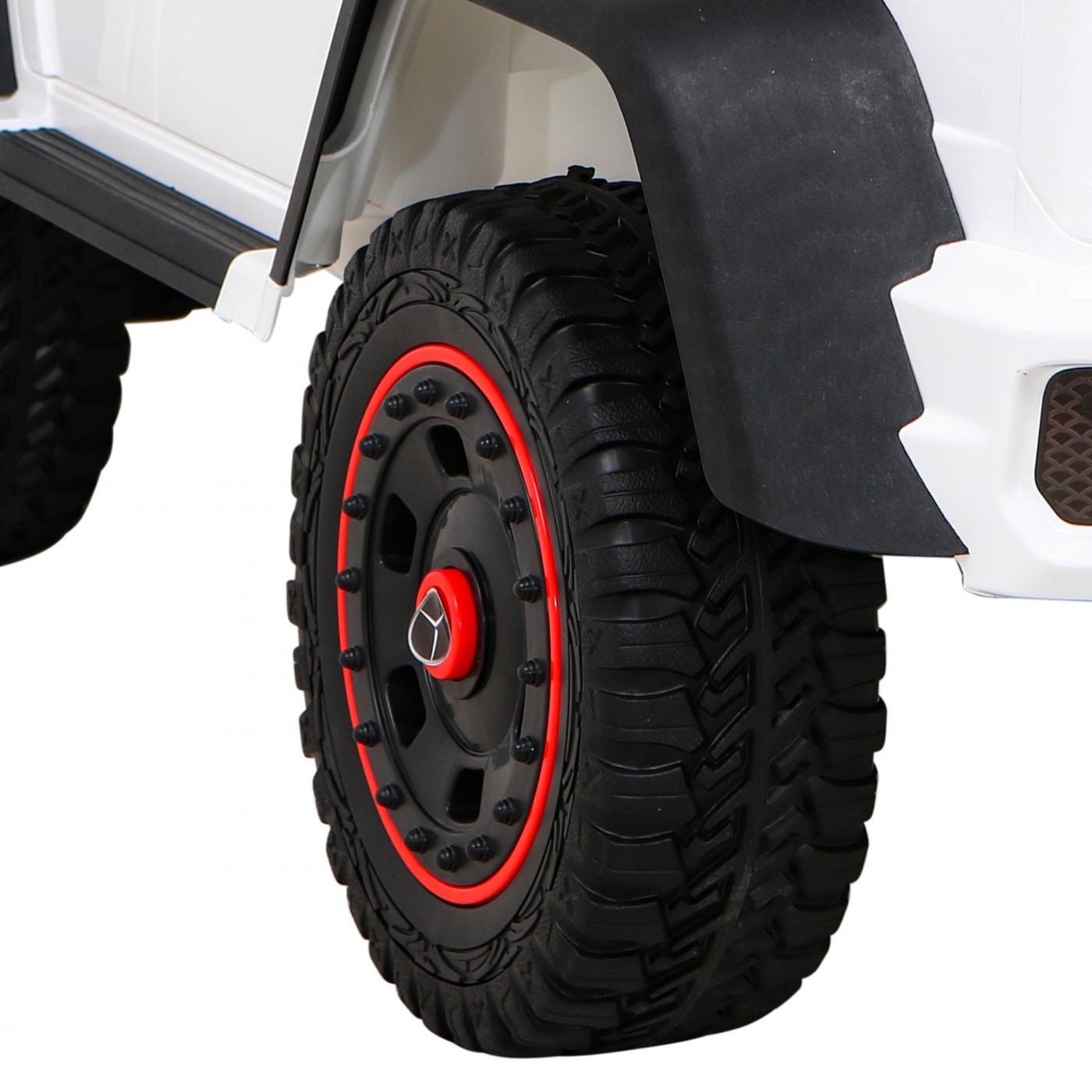 Mercedes G63 AMG Autíčko na batériu Biele + Ovládač + 6 kolies EVA + Pomalý štart + MP3 LED